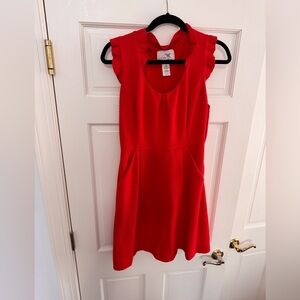 Tabitha Vibrant Red Dress with Scoop Neck